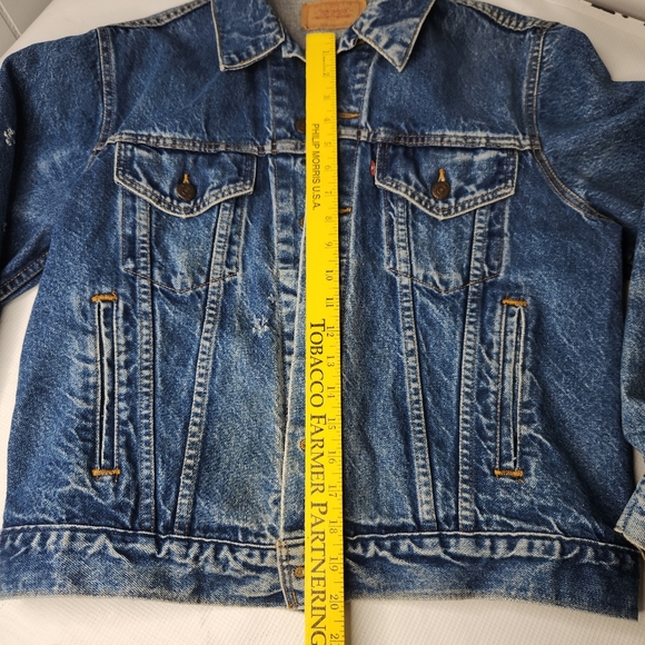 Vintage 80s Levis Denim Trucker Jacket Size 44 Blue USA Made 70506-0216 Type 3 - Picture 10 of 12